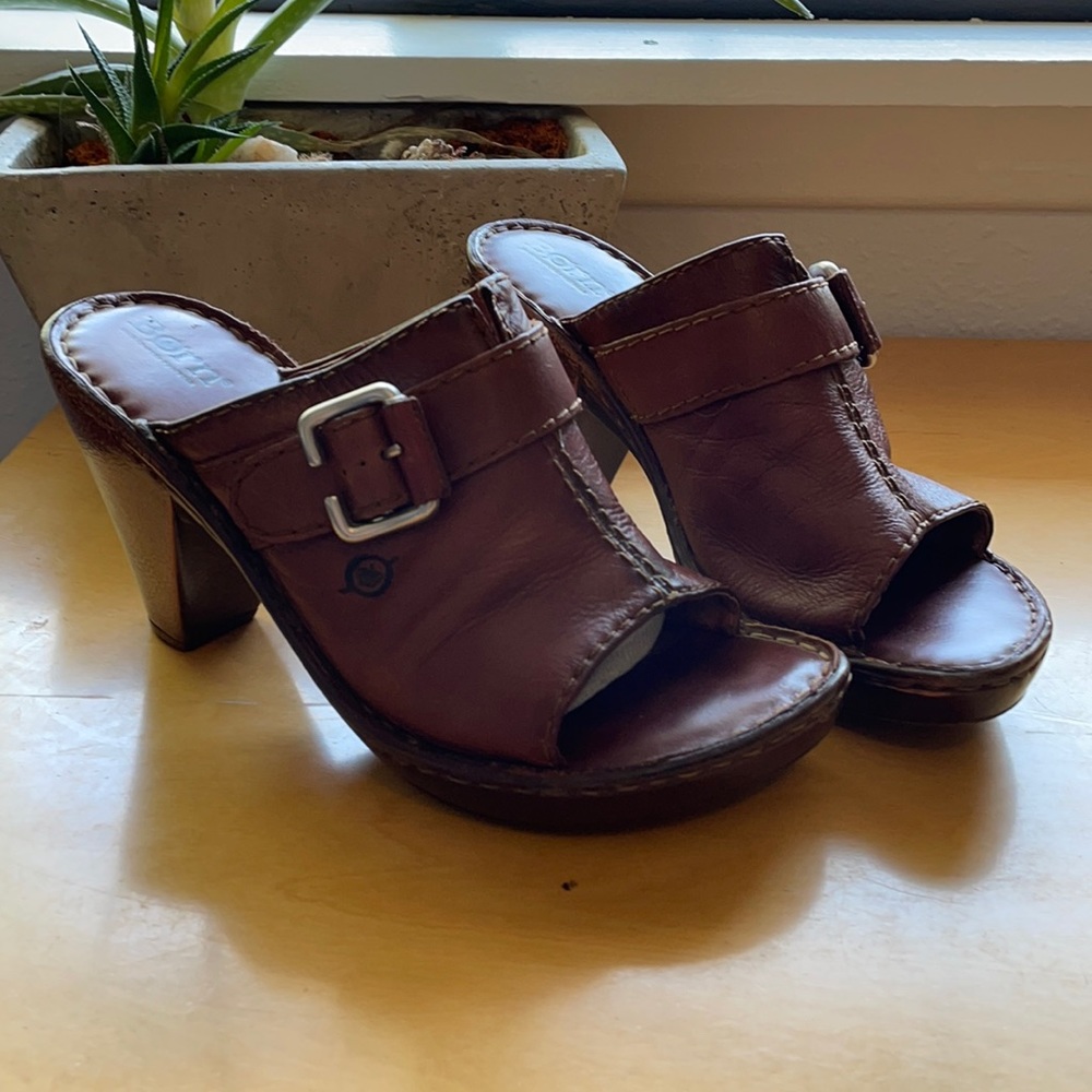 Born peep-toe slip-on clog